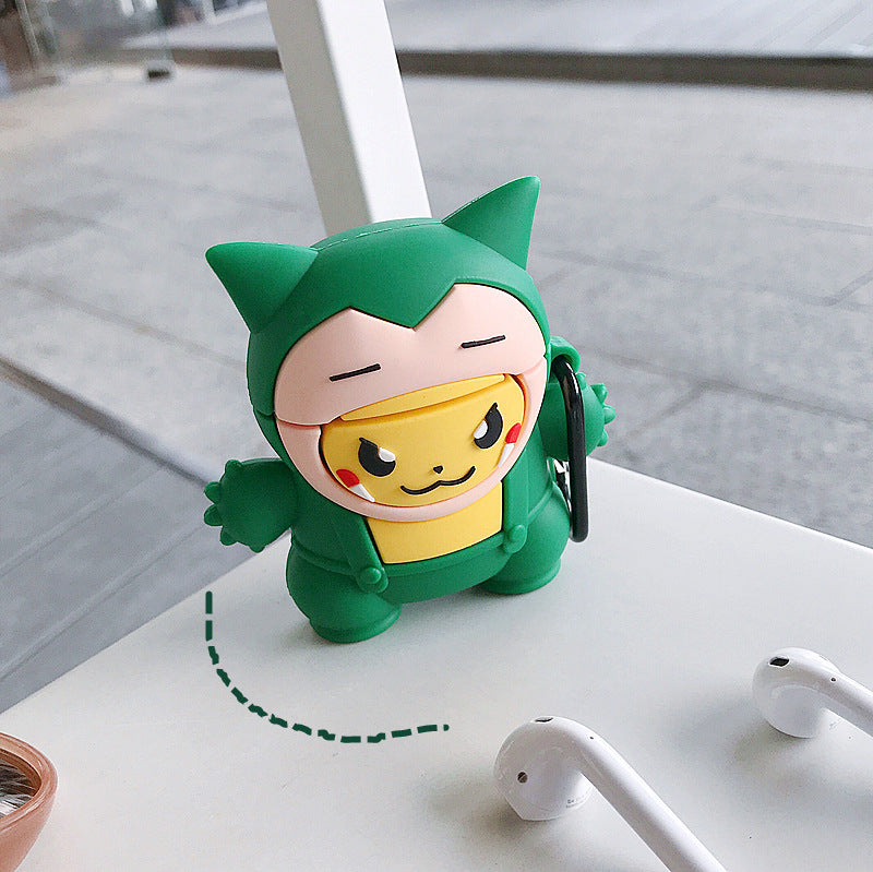 Cartoon Green Pikachu AirPods Pro Protective Case