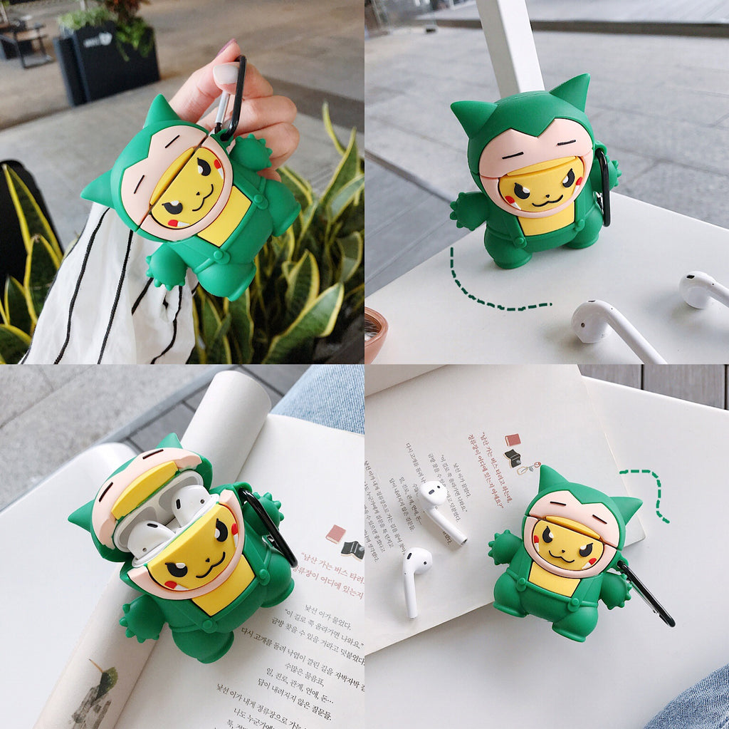 Cartoon Green Pikachu AirPods Pro Protective Case
