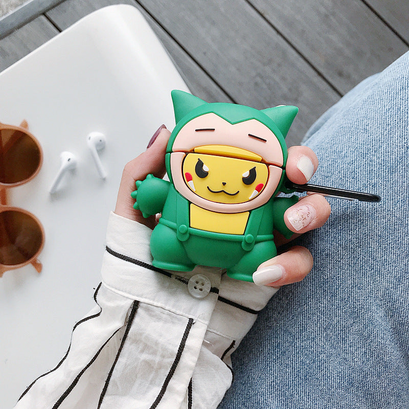 Cartoon Green Pikachu AirPods Pro Protective Case