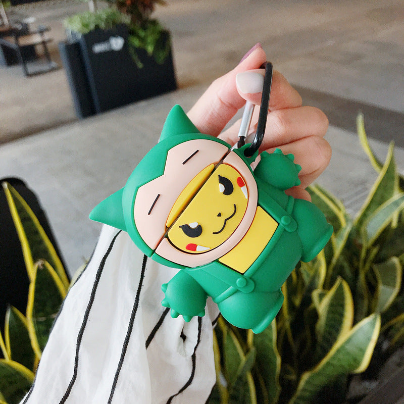 Cartoon Green Pikachu AirPods Pro Protective Case