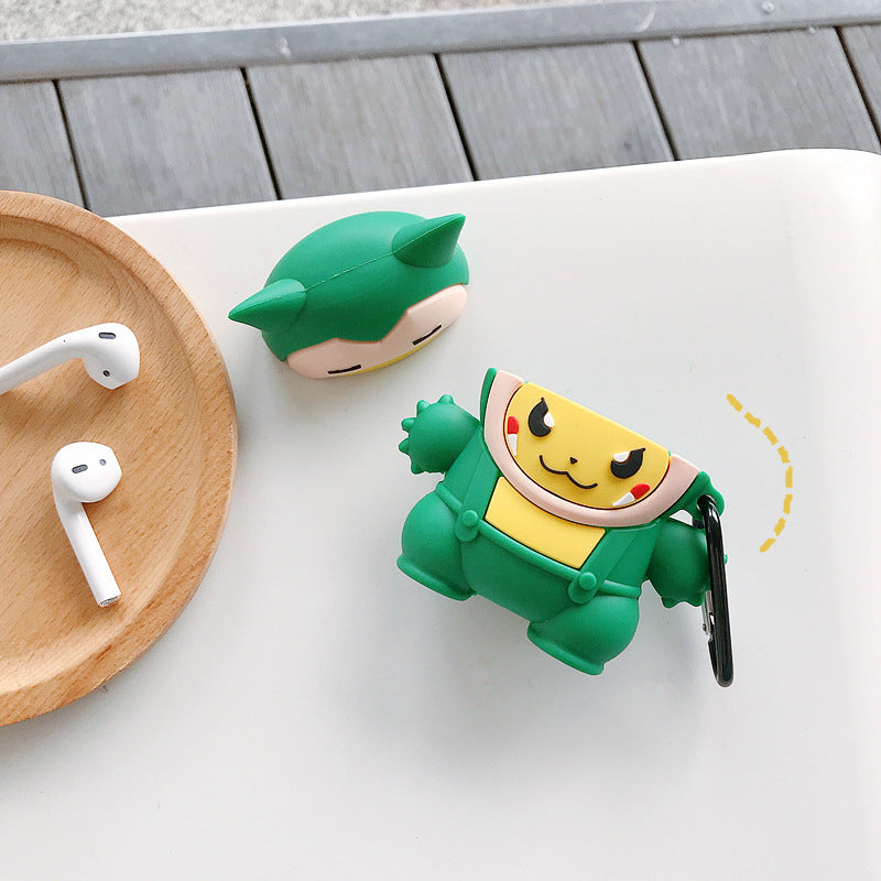 Cartoon Green Pikachu AirPods Pro Protective Case