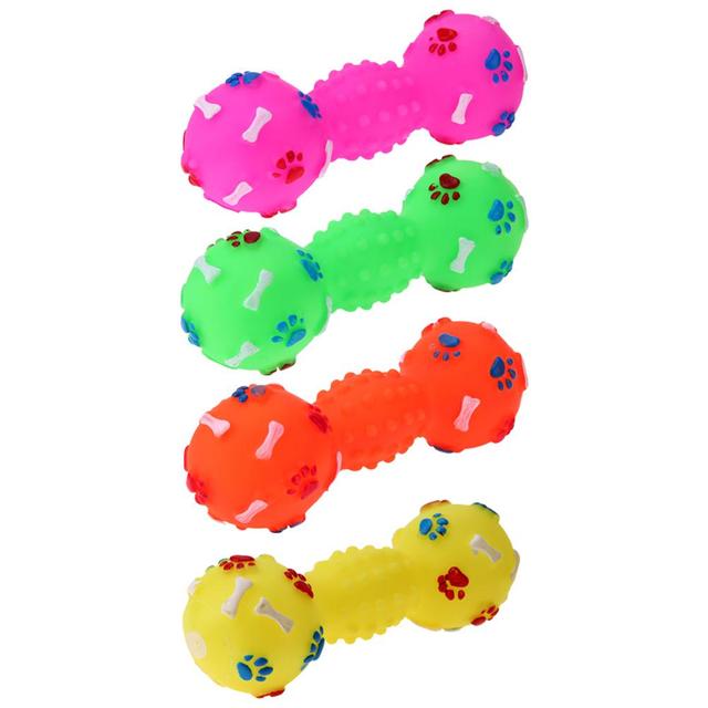 Interactive TPR Dumbbell Dog Chew Toy for Teeth Cleaning